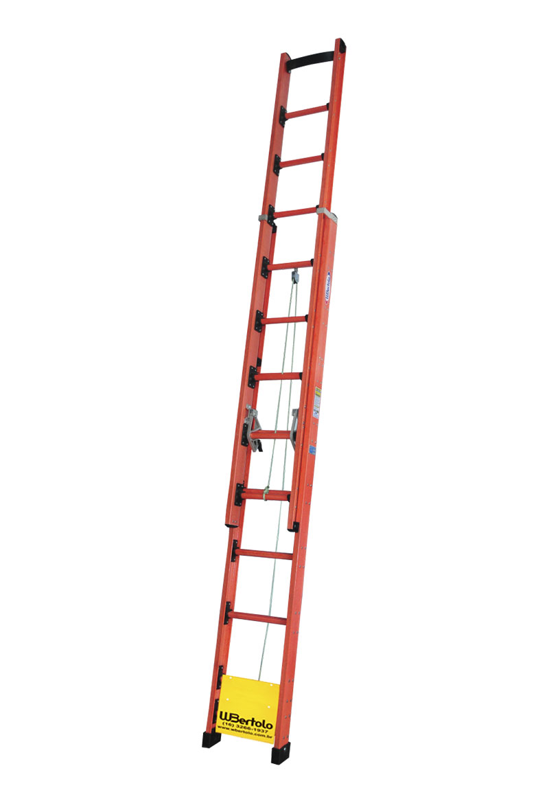 Insulated Riveted D-Rung Extension Ladder Imagem  - 1